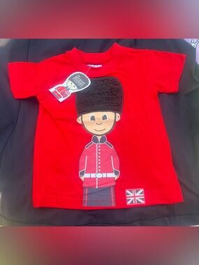Kids Red Short-Sleeve Tee with Royal Guard Graphic